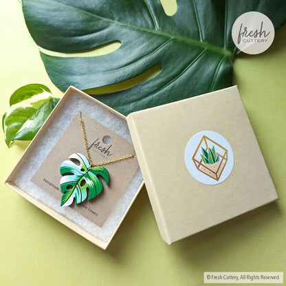 Monstera Albo Necklace Necklaces