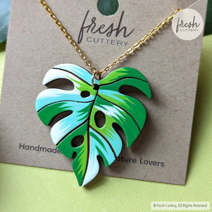 Monstera Albo Necklace Necklaces