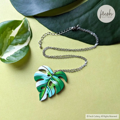 Monstera Albo Necklace Necklaces