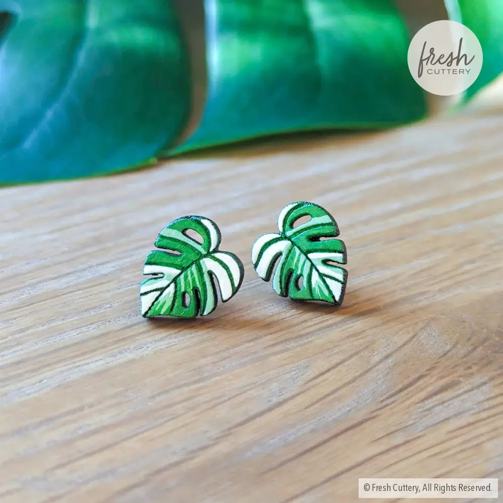 Monstera Albo Studs