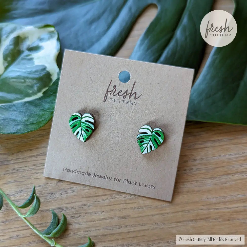 Monstera Albo Studs