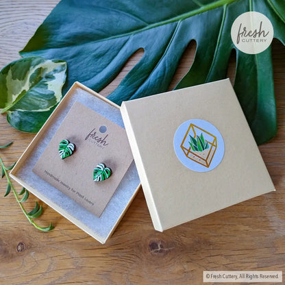 Monstera Albo Studs