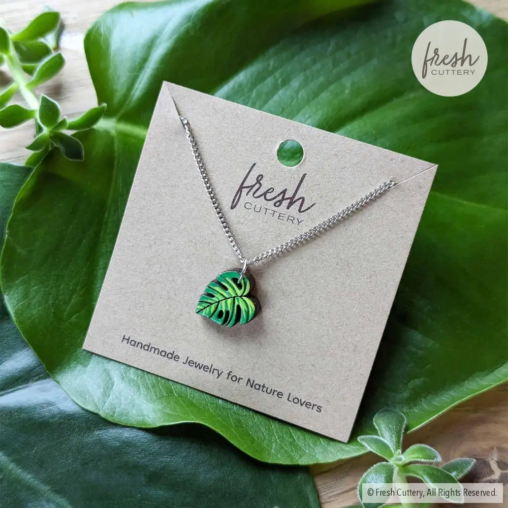 Monstera Leaf Necklace Deliciosa / Silver Chain Necklaces