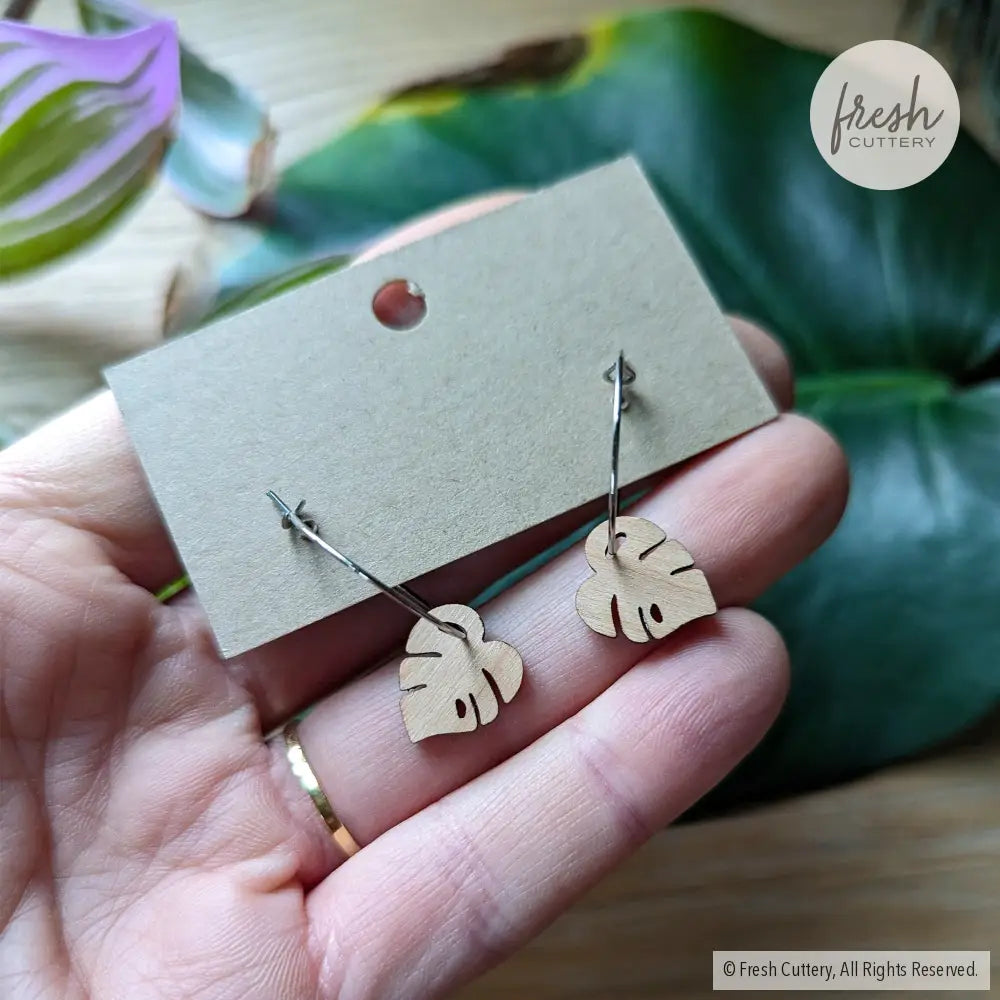 Monstera Mini Hoops Dangle And Drop Earrings