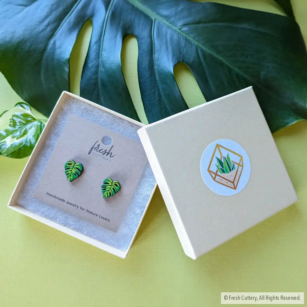 Monstera Studs