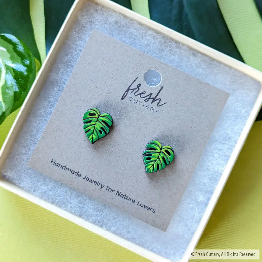 Monstera Studs