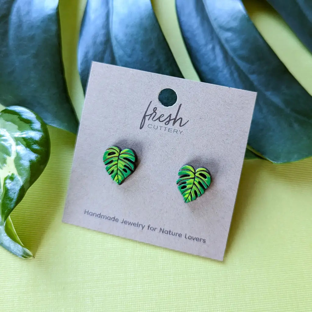 Monstera Studs