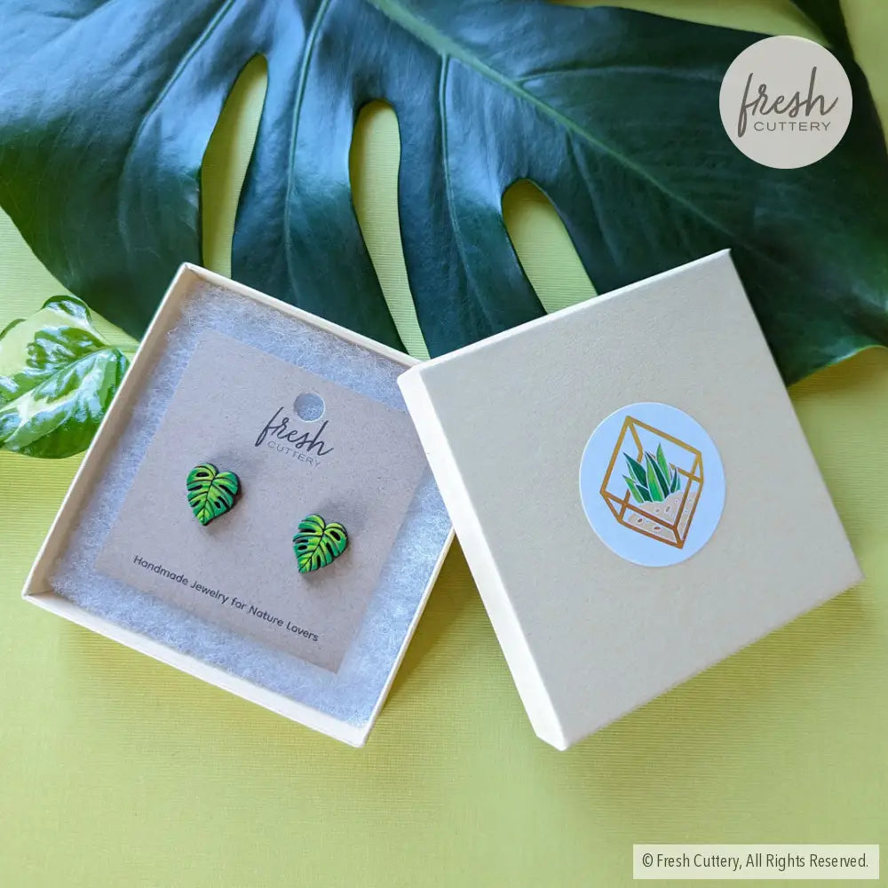 Monstera Studs