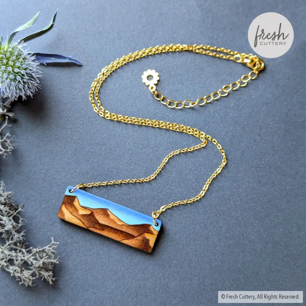 Mountain Landscape Necklace Gold Necklaces