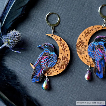 Mystical Raven Statement Earrings Dangle And Drop