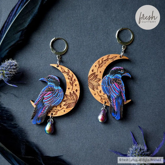Mystical Raven Statement Earrings Silver Leverbacks / 1. Magic Blueberry Dangle And Drop