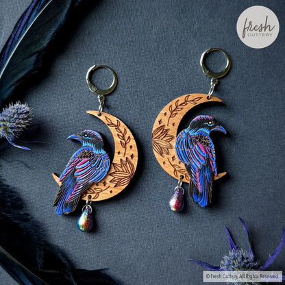 Mystical Raven Statement Earrings Silver Leverbacks / 1. Magic Blueberry Dangle And Drop