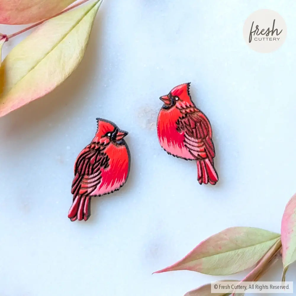 Northern Cardinal Bird Studs Studs