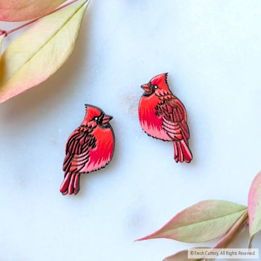 Northern Cardinal Bird Studs Studs