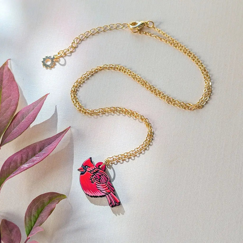 Northern Cardinal Necklace Gold Necklaces