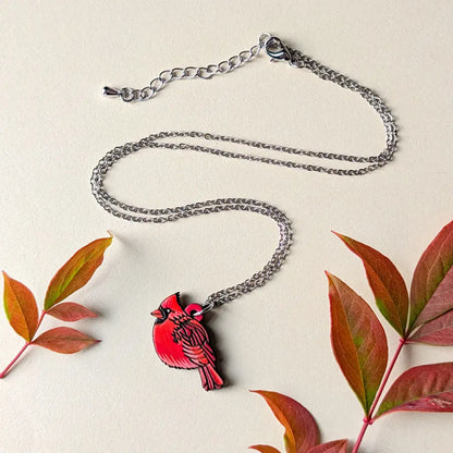 Northern Cardinal Necklace Silver Necklaces