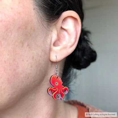 Octopus Earrings - Dangle and Drop Earrings