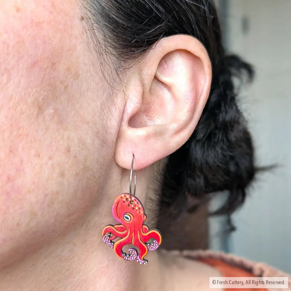 Octopus Earrings - Dangle and Drop Earrings