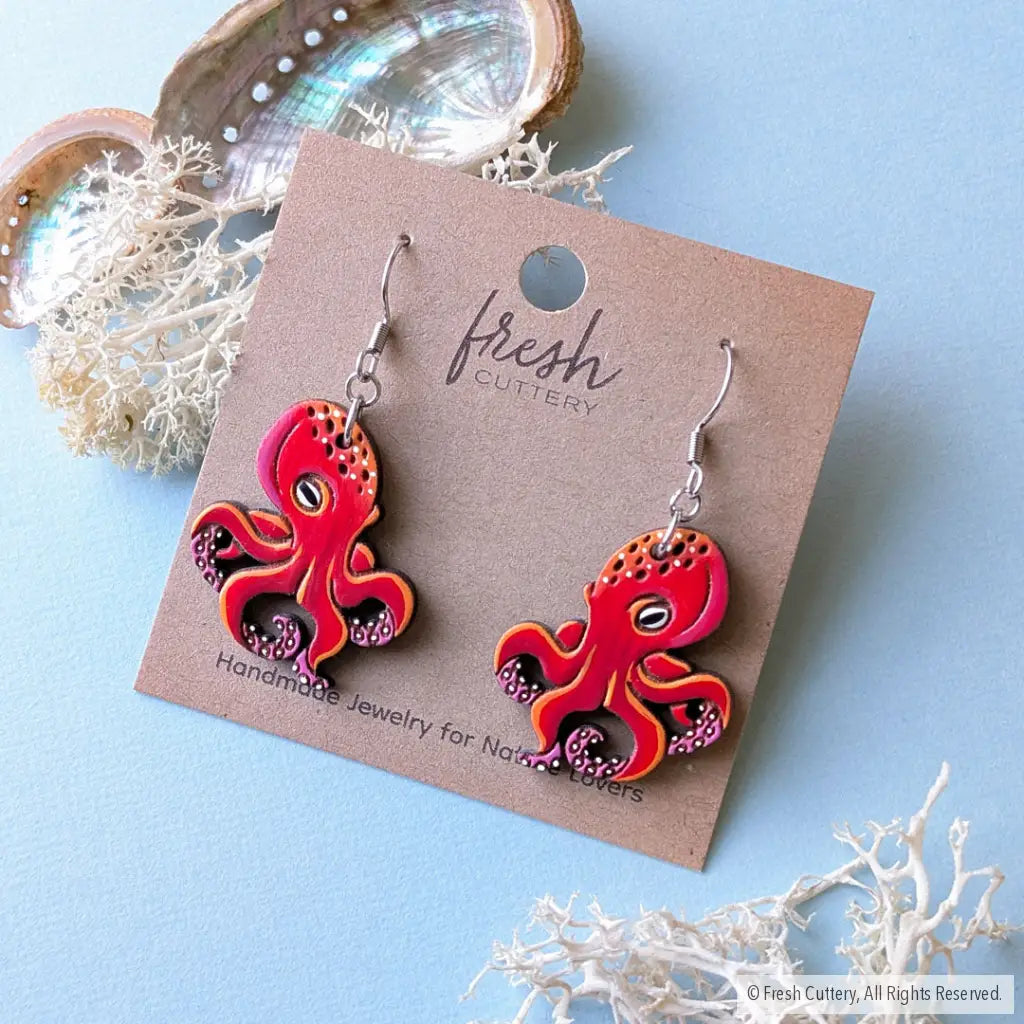 Octopus Earrings - Dangle and Drop Earrings