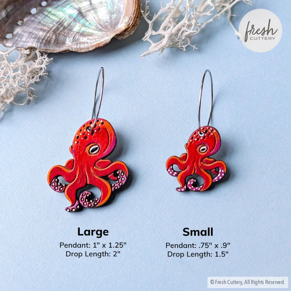 Octopus Earrings Dangle and Drop Earrings