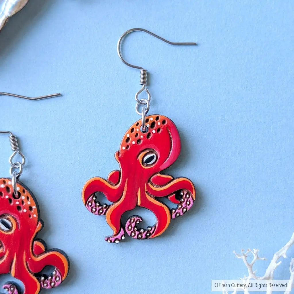 Octopus Earrings - Dangle and Drop Earrings