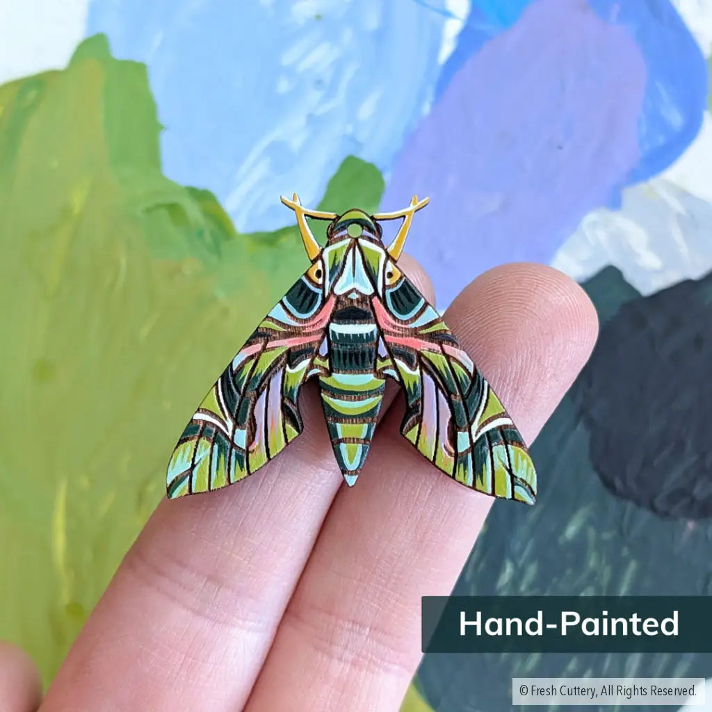 Oleander Hawk Moth Earrings - Dangle and Drop Earrings