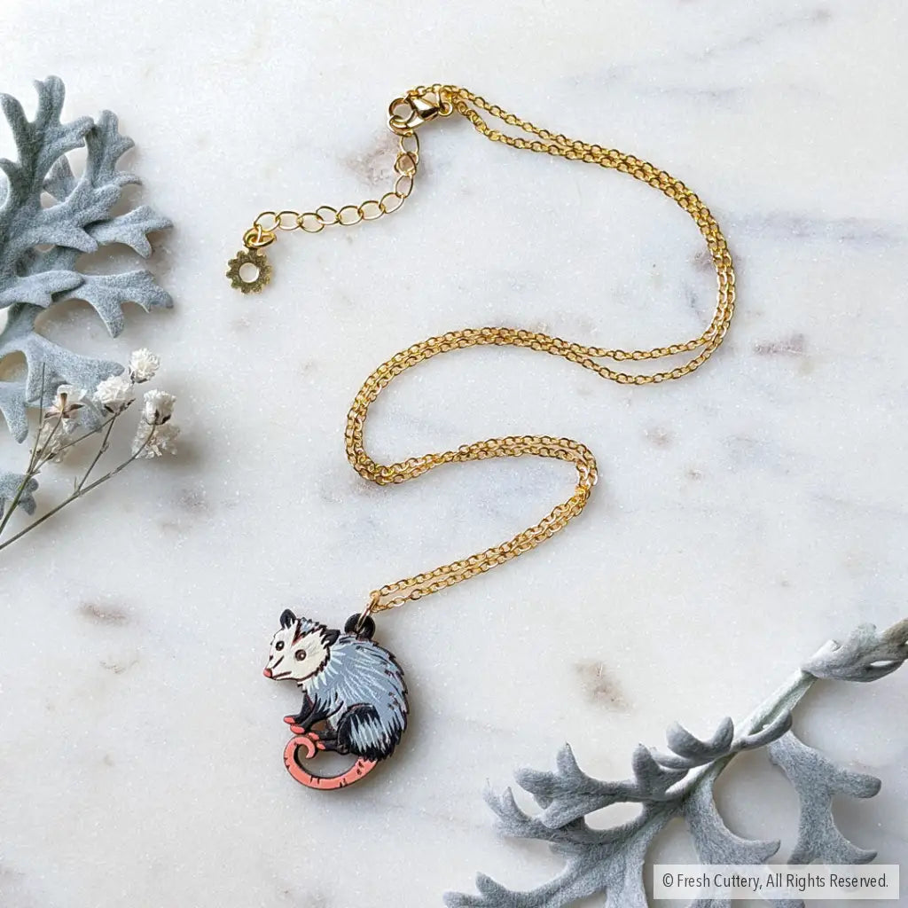 Opossum Necklace Gold Necklaces