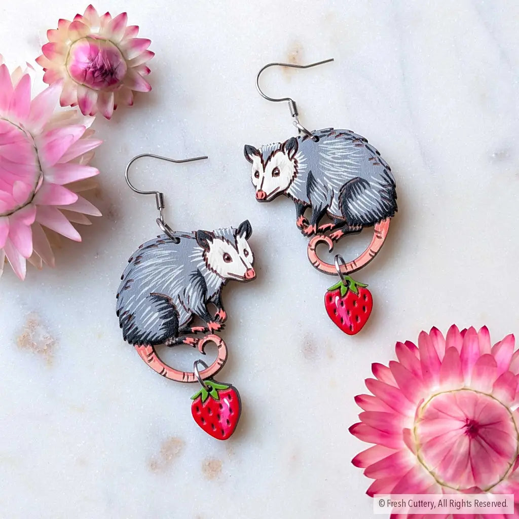 Opossum Statement Earrings - Dangle and Drop Earrings