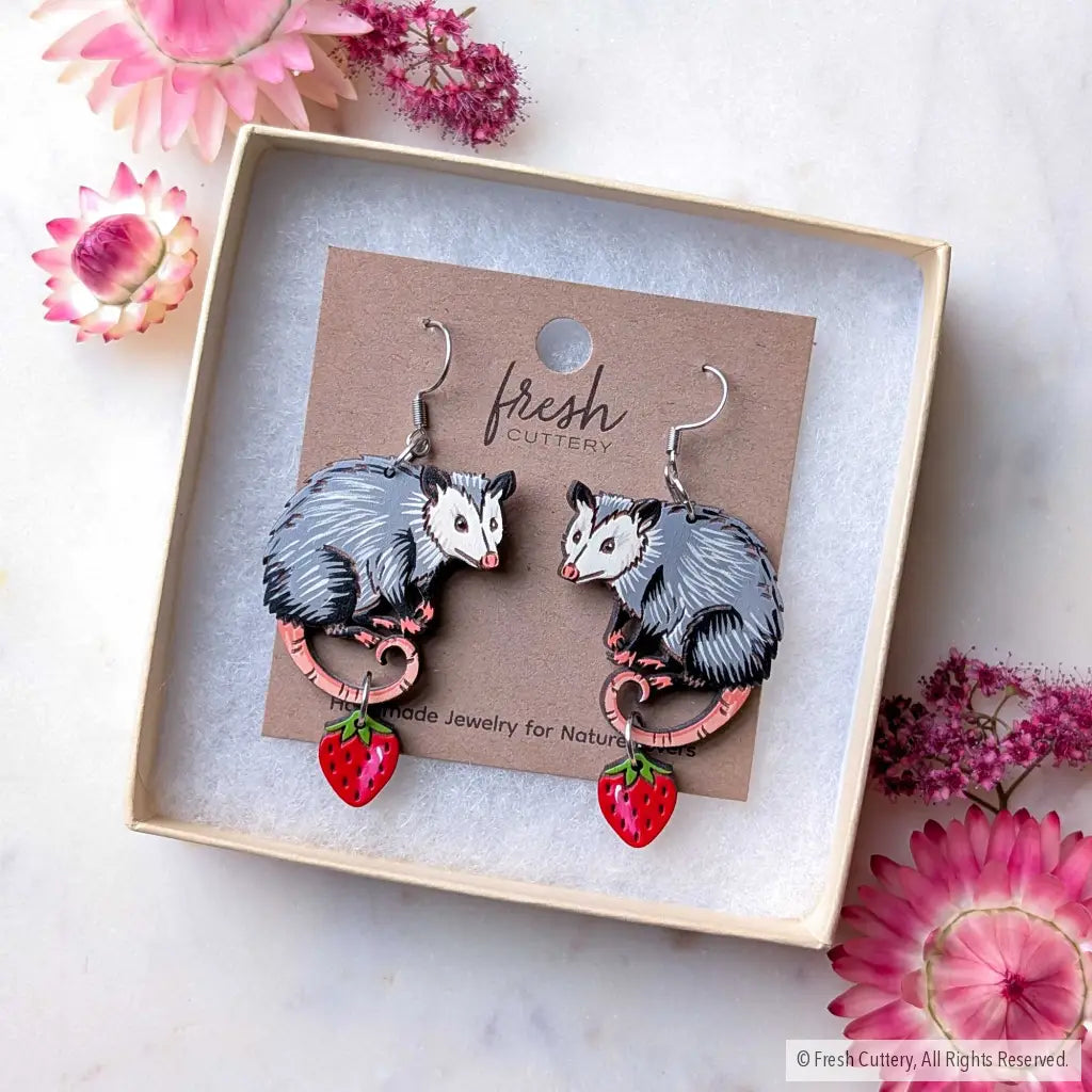 Opossum Statement Earrings - Dangle and Drop Earrings