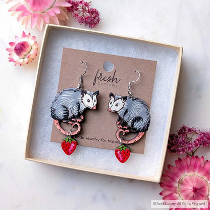 Opossum Statement Earrings - Dangle and Drop Earrings