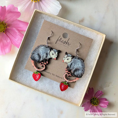 Opossum Statement Earrings Dangle and Drop Earrings