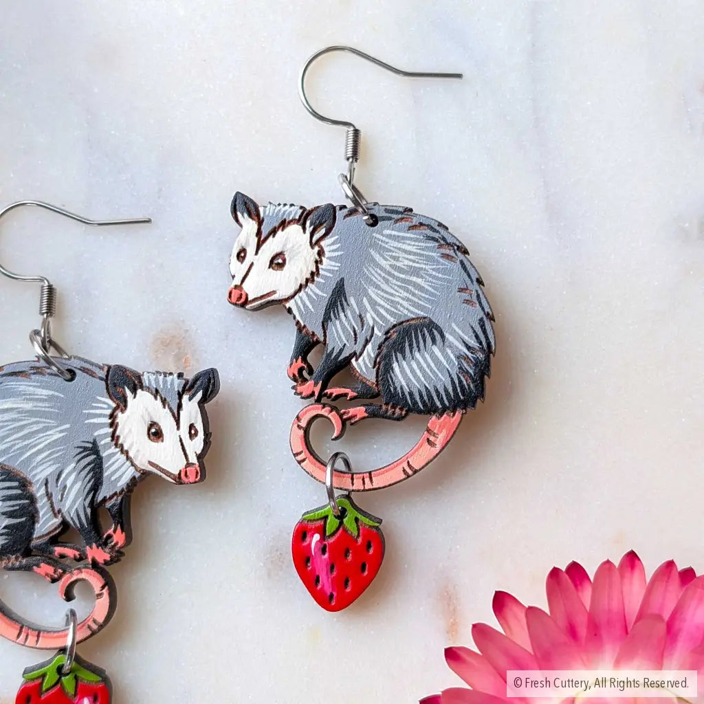 Opossum Statement Earrings - Dangle and Drop Earrings
