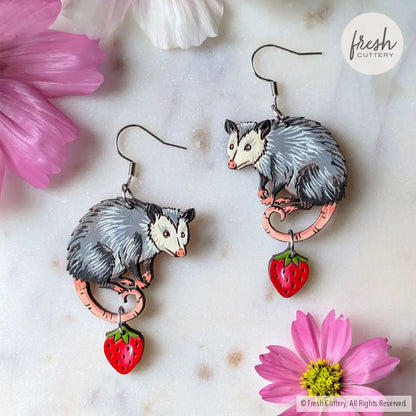 Opossum Statement Earrings Dangle and Drop Earrings