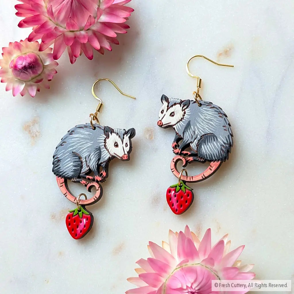 Opossum Statement Earrings - Dangle and Drop Earrings