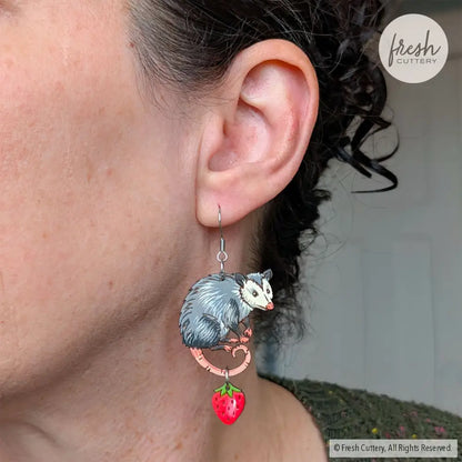 Opossum Statement Earrings Dangle and Drop Earrings