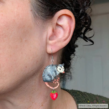 Opossum Statement Earrings Dangle and Drop Earrings