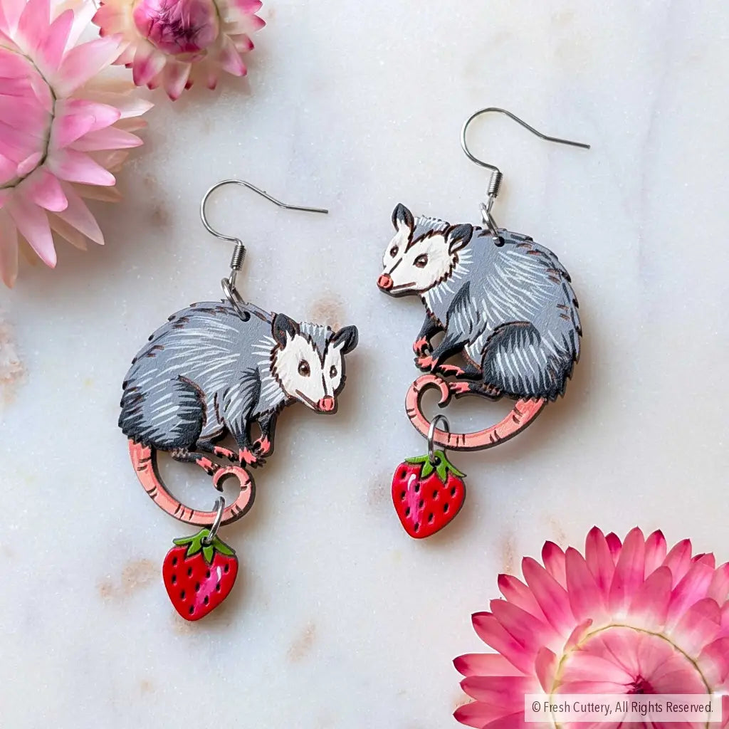 Opossum Statement Earrings - Dangle and Drop Earrings