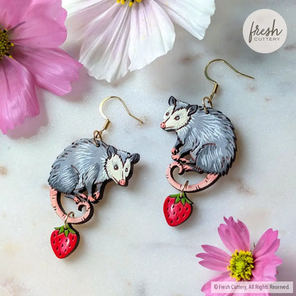 Opossum Statement Earrings Dangle and Drop Earrings