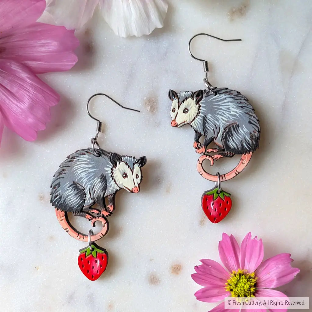 Opossum Statement Earrings Dangle and Drop Earrings