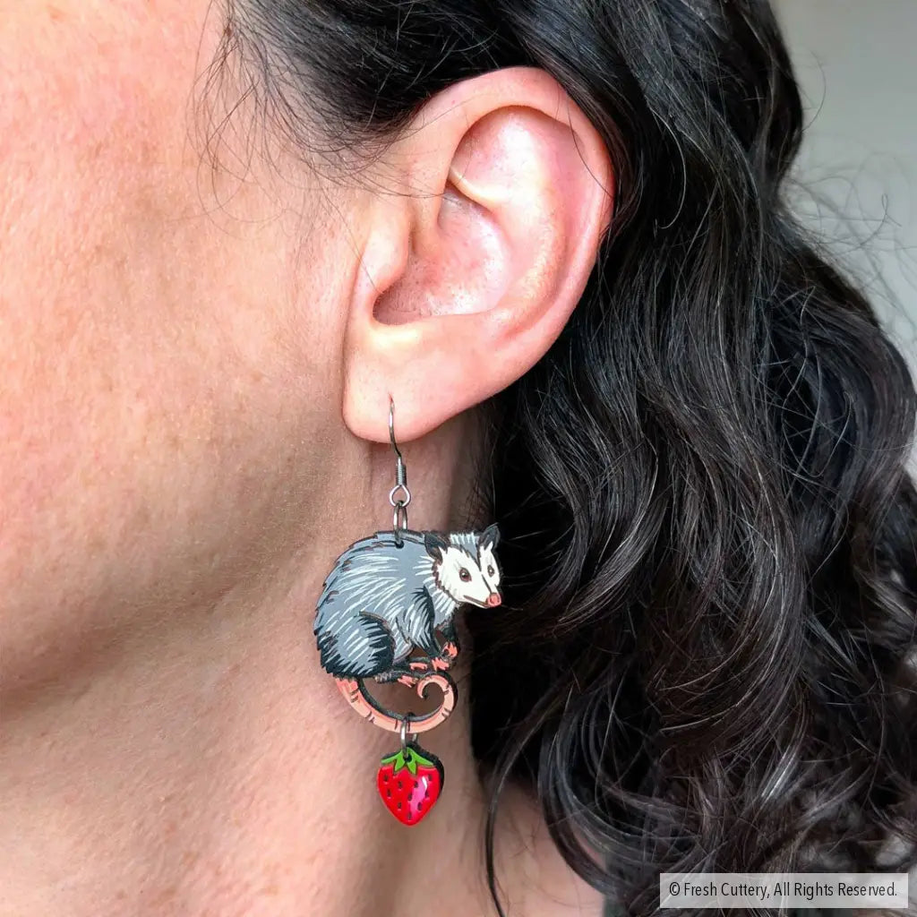 Opossum Statement Earrings - Dangle and Drop Earrings