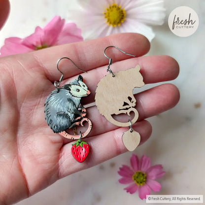 Opossum Statement Earrings Dangle and Drop Earrings