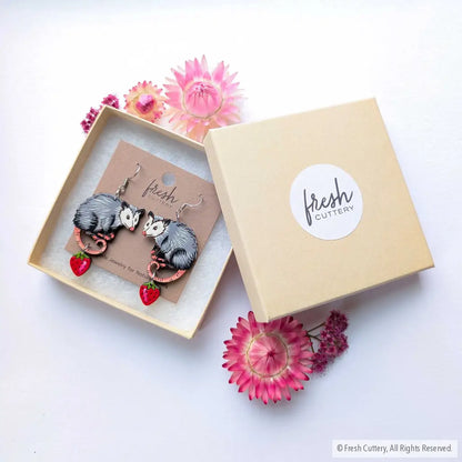 Opossum Statement Earrings - Dangle and Drop Earrings
