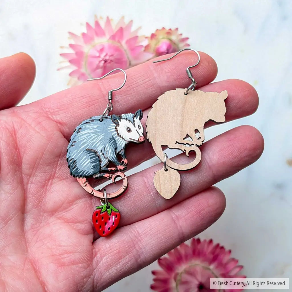 Opossum Statement Earrings - Dangle and Drop Earrings