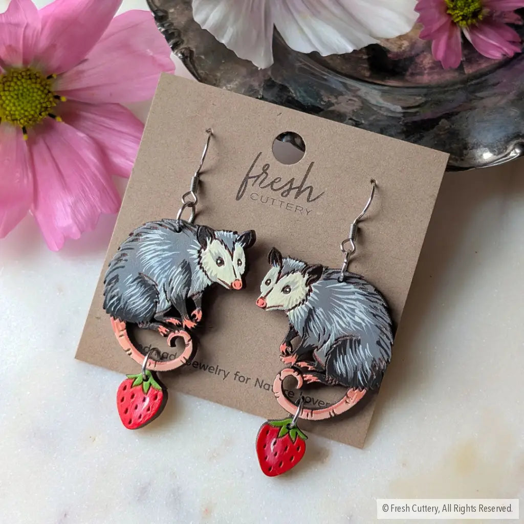 Opossum Statement Earrings Dangle and Drop Earrings
