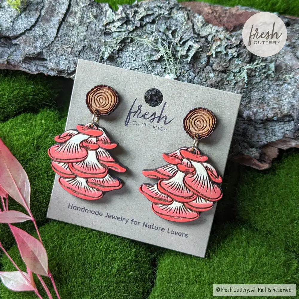 Oyster Mushroom Earrings Dangle And Drop