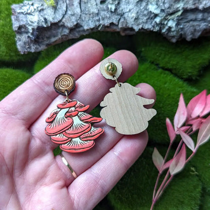 Oyster Mushroom Earrings Dangle And Drop