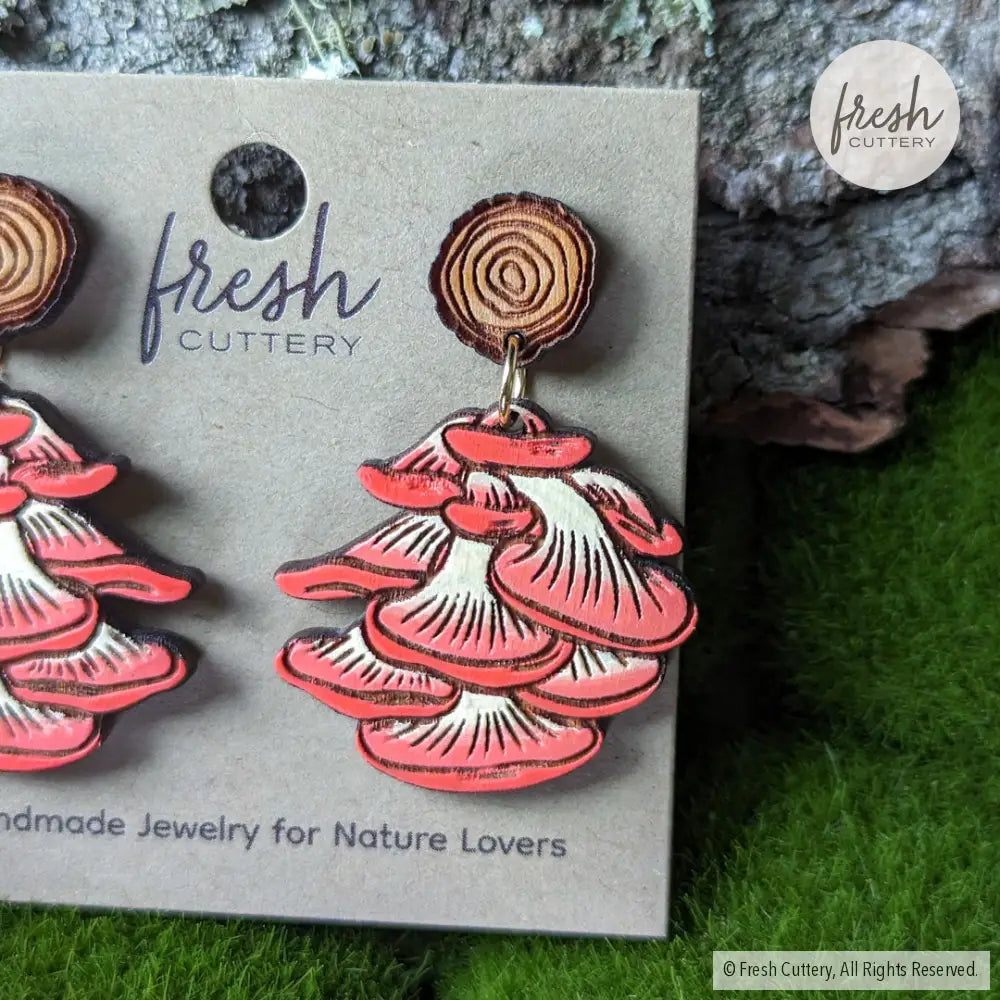 Oyster Mushroom Earrings Dangle And Drop