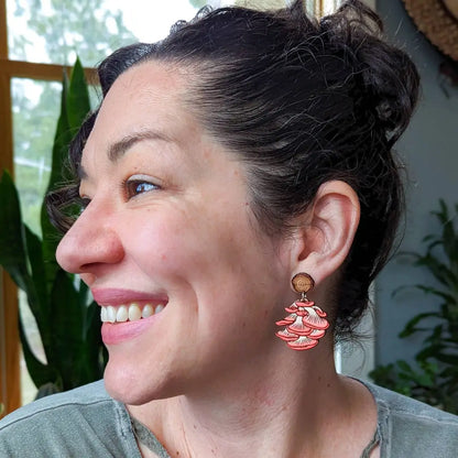 Oyster Mushroom Earrings Dangle And Drop