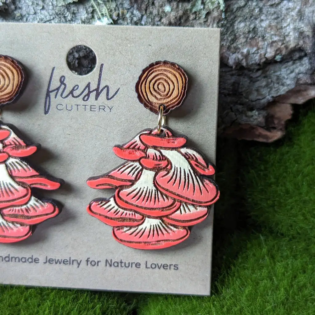 Oyster Mushroom Earrings Dangle And Drop