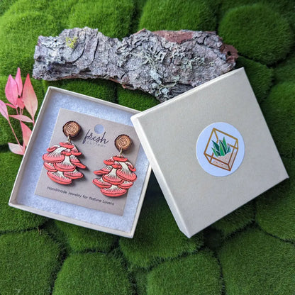 Oyster Mushroom Earrings Dangle And Drop